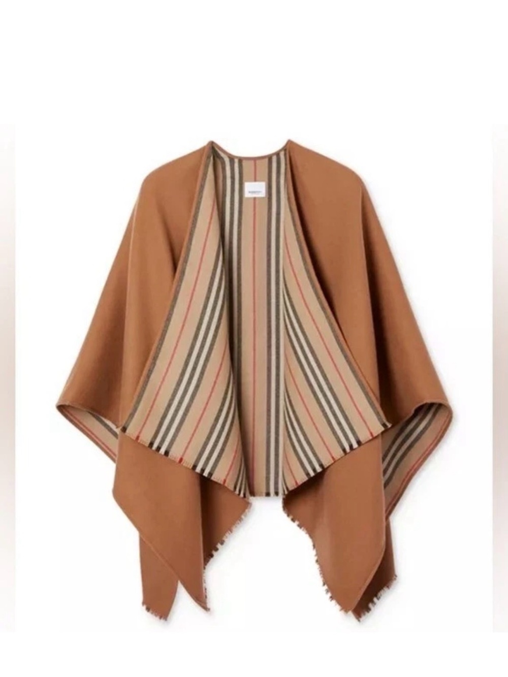Burberry Icon Stripe Reversible Wool Cape